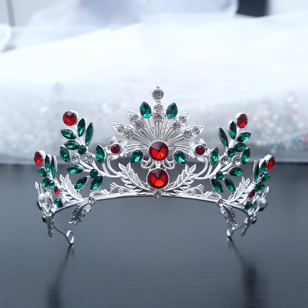 

1pc Christmas Themed Vintage Hair Crown Gemstones Intricate Floral Design Perfect Holiday Parties Weddings Cosplay Elegance