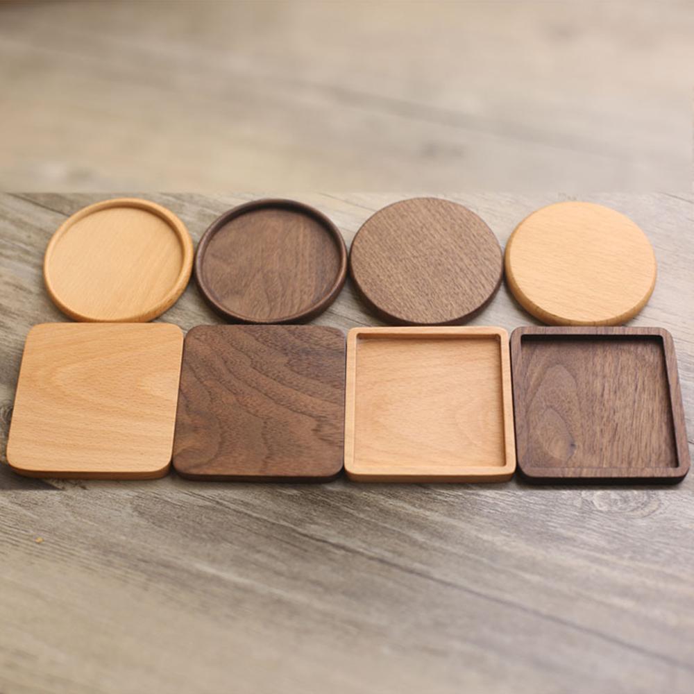 1Pcs Wood Placemats Coasters Tea Coffee Cup Pad Decor Durable Heat Resistant Square Round Drink Mat Bowl Teapot Holder 88cm