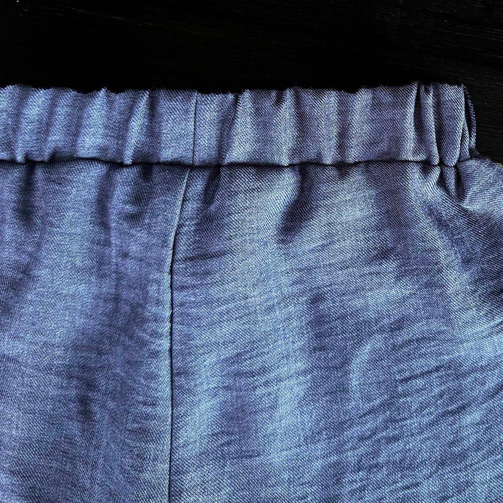 Korean Version Kids Clothes Girls Blue Imitation Denim Suit Summer Sleeveless Wide Leg Pants Two Piece Set