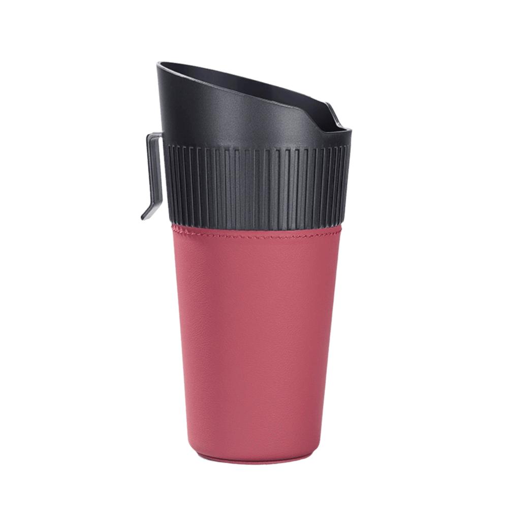 

Leather Wrapping Cup Holder Multifunctional Vehicle Dustbin Waste Bin Car Trash Can Auto Parts красный