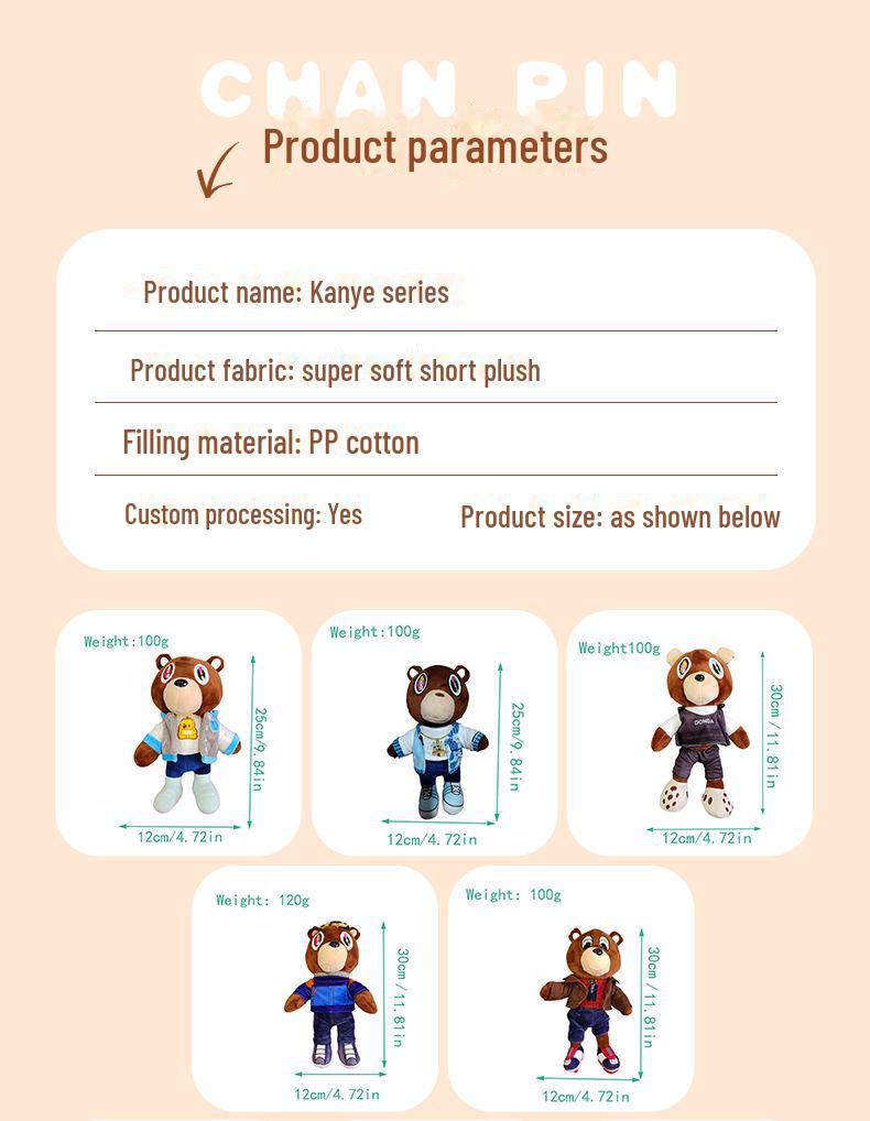 Sınır Ötesi Kanye Ayıcık Peluş Oyuncak Bebek