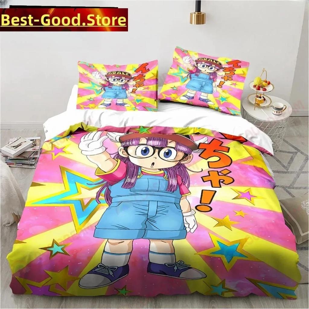 New Adorable Lovely Carton DR S-Slump Arale Anime Beding Set Shet King Twin Double Child Beding Set Mircofiber or Polyester Soft Duvet Cover