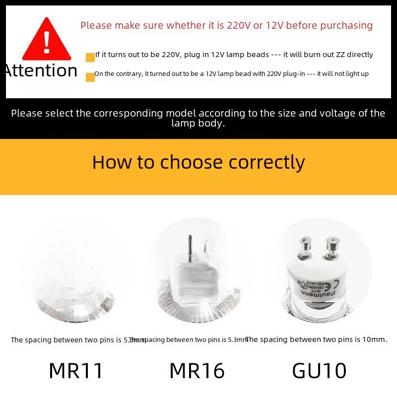Quartz GU10 MR11/MR16 Halogen Lamp, 35W/50W, Warm White, Tungsten Spotlight, Low Voltage