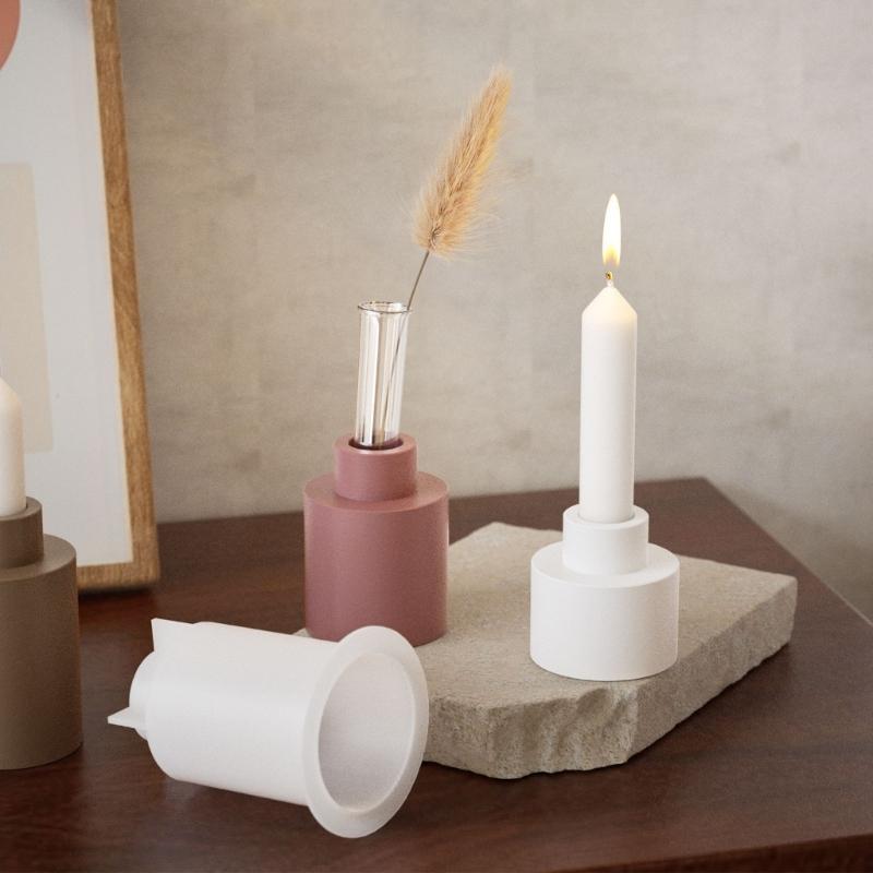 Flexible Silicone Cylinder Candle Holder Mold Perfect For Crafting Distinctive Candlesticks And Scented Ornaments