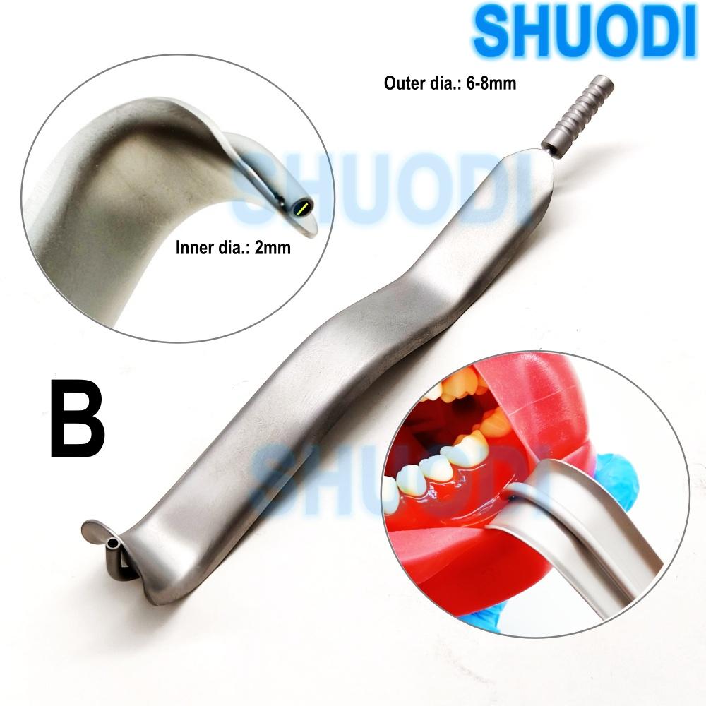 Dental Minnesota Lippenhalter mit Saugrohr Intraorale Chirurgie Zungenspatel Retraktoren Wangen- und Lippenhalter Mundöffner
