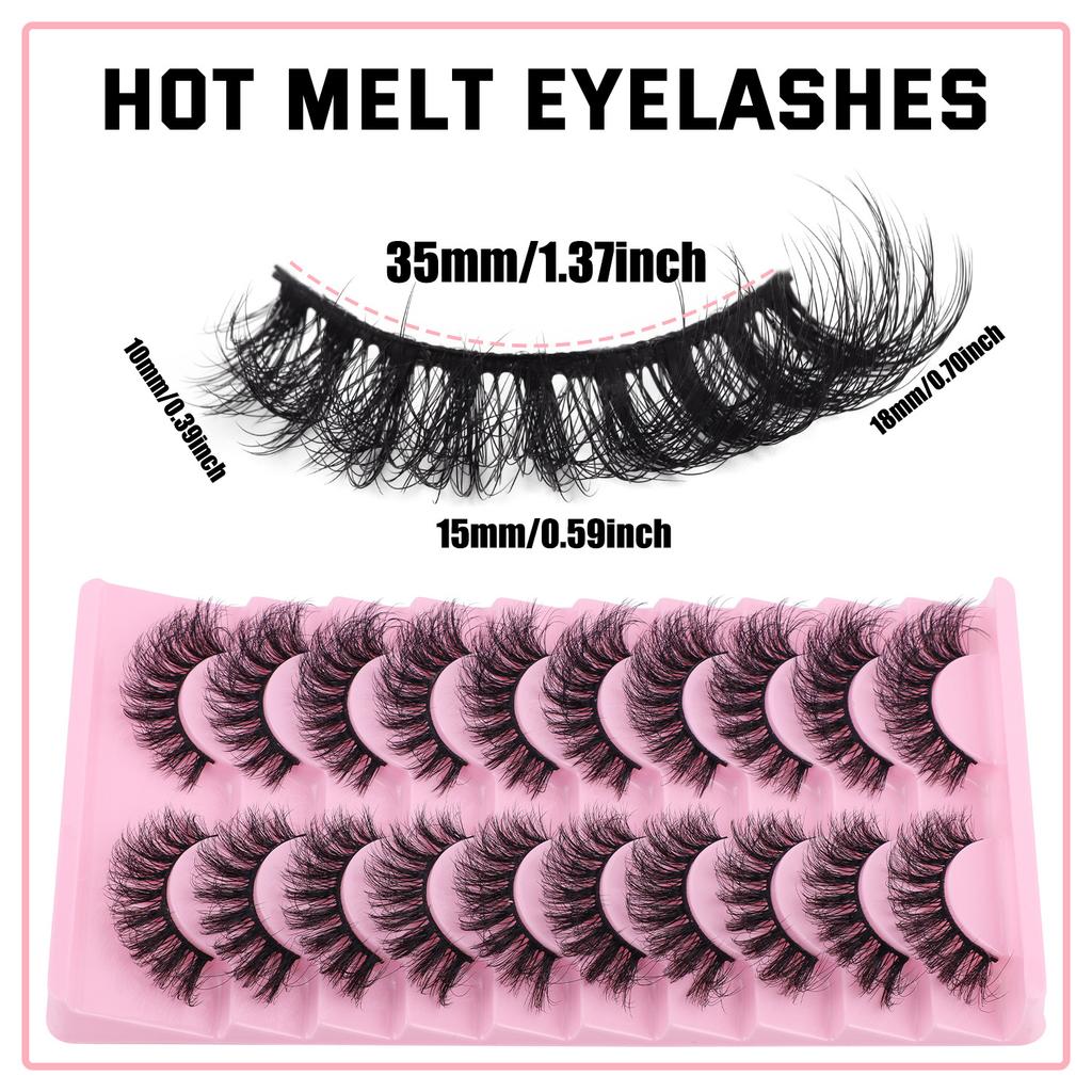 10 Pairs Of Thick False Eyelashes Simulation Style Daily Makeup Wearing Eyelashes