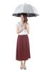 UV Light Long Light Blocks Medium Rain and Sun Fabric Back UV White Women's Parasol/rain Umbrella, Protection, Blocking, Umbrella, 99.9% Blocking,