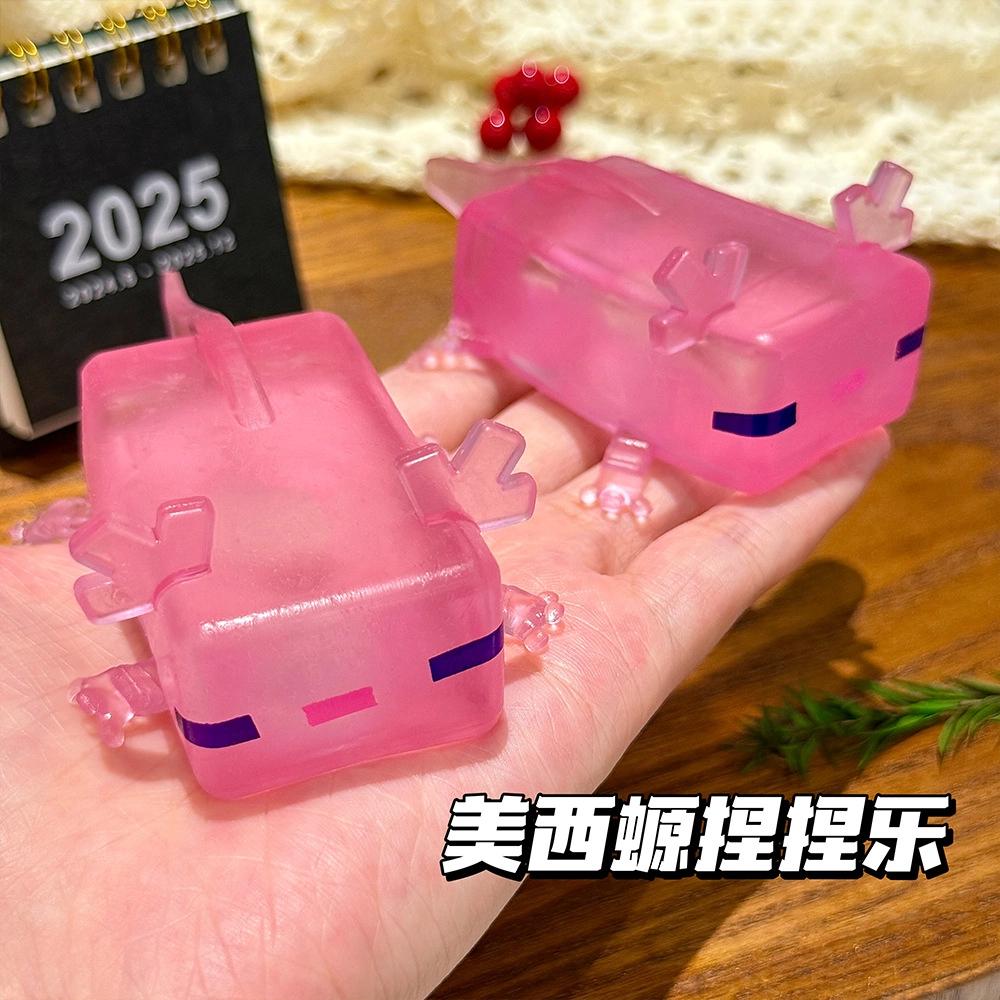 Random 1Pcs Colorgame Axolotl Squeeze Toys Relieve Stress And Release Emotions Fidget Sensory Squeeze Toys Increase Entertainm