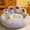 Dogs Fuzzy Nest Bed Cute Bear Paw Design Cat Sofa Bed Soft Fluffy Cushion Plush Cozy Pet Sleeping Bed for Small Medium Large Dogs And Cats