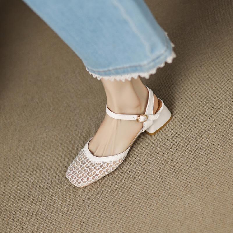 

Новая повседневная сумка на голову сзади пустые сандалии женские летние женские сандалии на высоком каблуке мягкая подошва удобный размер сандалии квадратный каблук 39 белый