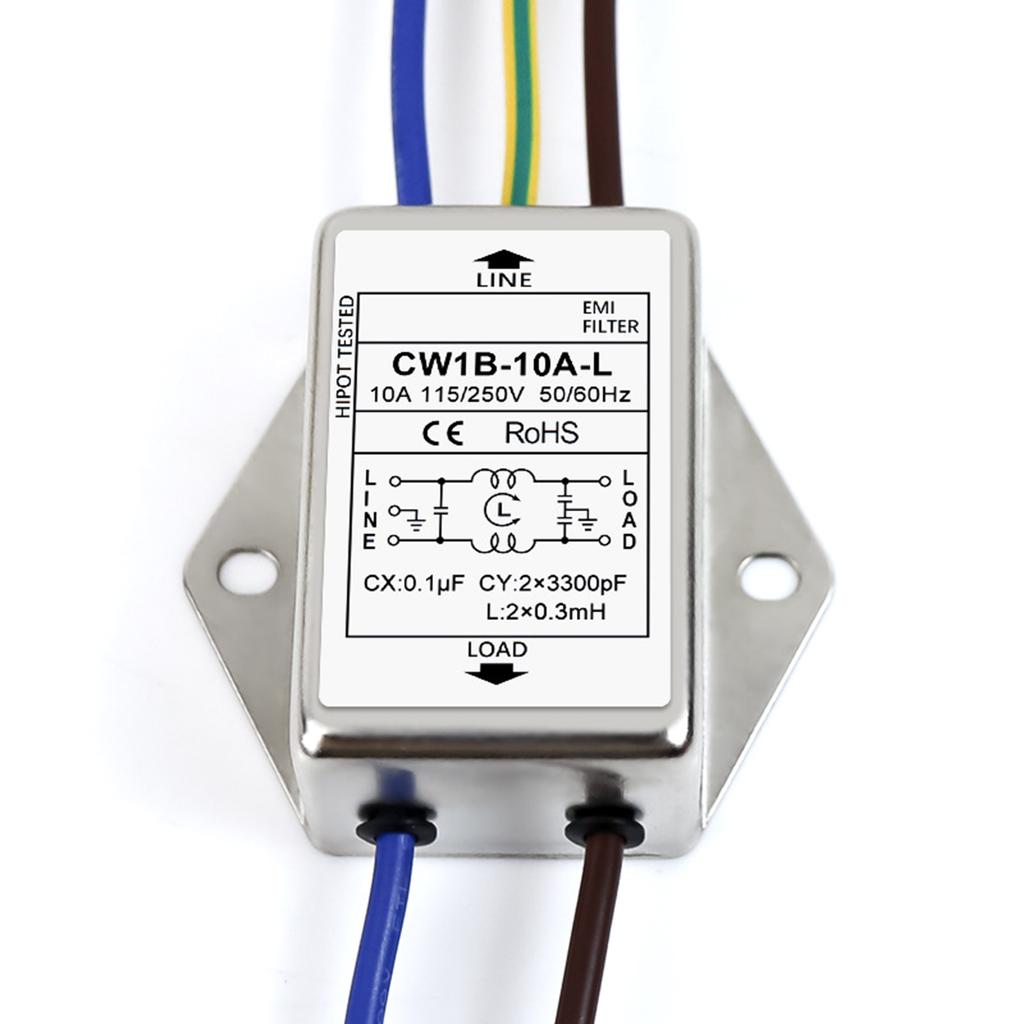 Filter Single Phase 250V Electromagnetic Interferences Suppressors for Continuous and Intermittent Pulse Disturbances