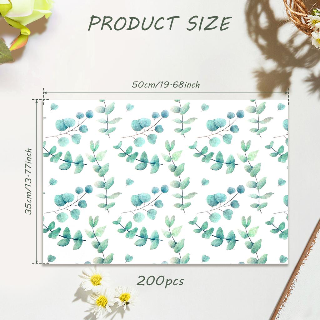 200 Sheets Floral Tissue Paper 35x50 CM Colorful Wrapping Paper Decorative DIY Craft Tissue Paper for Flower Gift Packaging