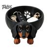 Geburtstagsgeschenke für sie 3D-gedruckte Dackel-Aufbewahrungsschale, Harz-Hundeform Desktop-Organizer Schlüssel Schmuck, Dekorative Münzablage Kleinigkeiten Schale,