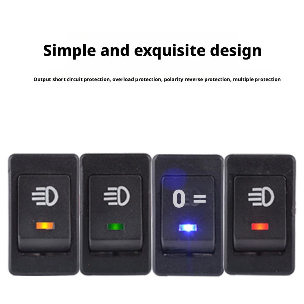 Car Light Rocker Switch ON-OFF Fog Lamp Switch 2 Position Refitting Auto Button 12V Pins Interior LED Switch Accessories 35 A0P8