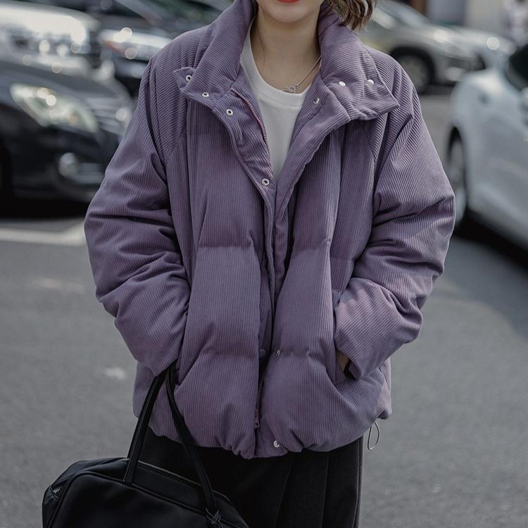 Χοντρά και Ζεστά Χειμερινά Μόδα Κορδούροια Φαρδιά Όρθιος Γιακάς Επενδυμένα Βαμβακερά Ρούχα