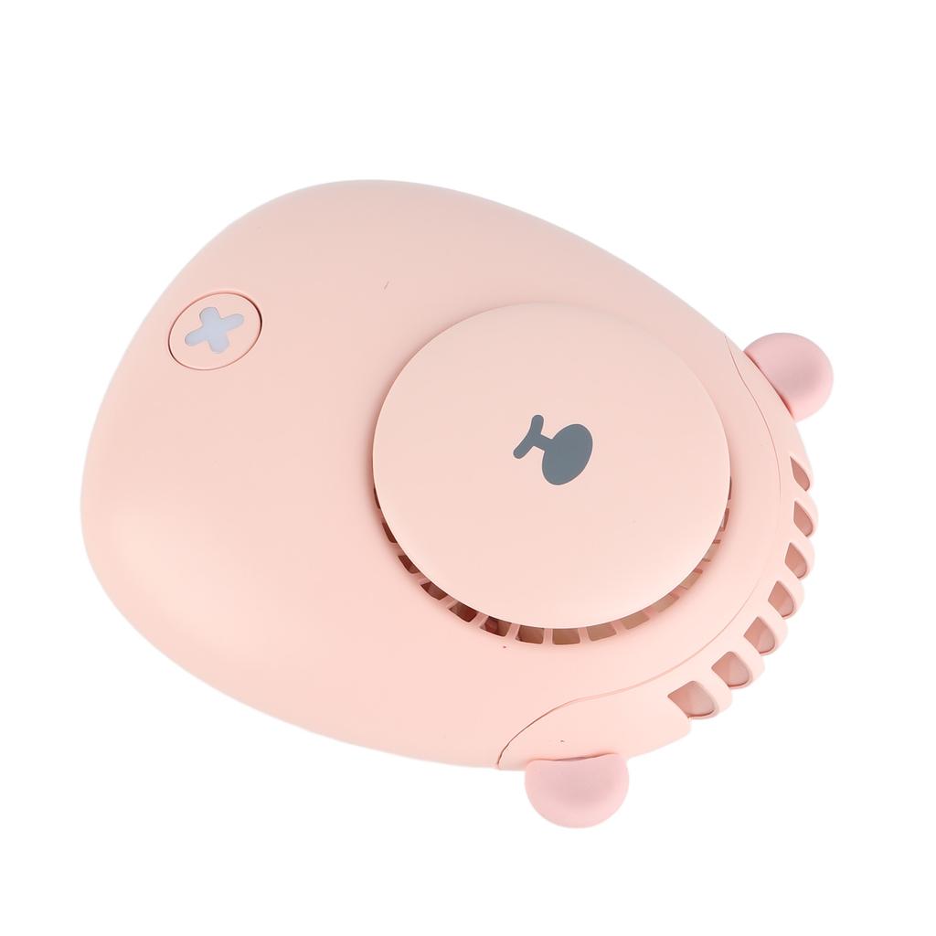 Electric Fan Hanging Neck Portable Mini Fan with 3?Gear Wind Speed USB Charging for SummerPink