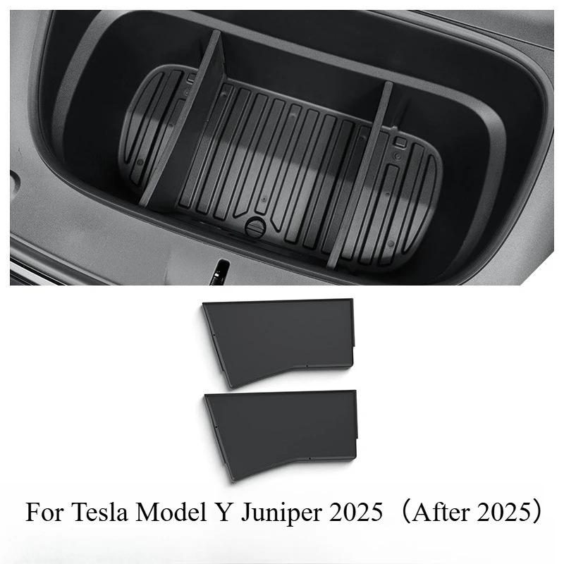 For Tesla Model Y Juniper Front Trunk Cover Roller Curtain Trunk Partition Organizer Divider Baffle Cargo Cover Protector Board 2Pcs Black