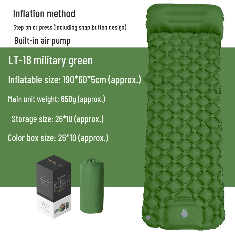 Diamond TPU Inflatable Camping Mat - Foot-Operated, Thickened and Moisture-Proof