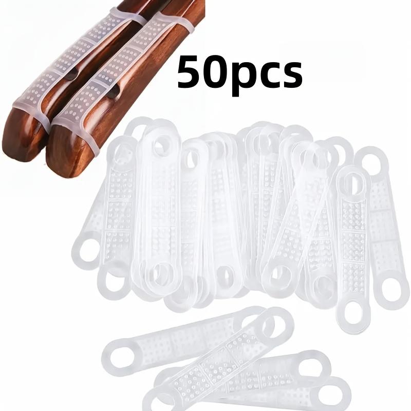 

50pcs Elasticity Transparent Hanger Covers - Non-Slip, Durable, for Wooden & One-Word Hangers, Prevents Clothes Slipping