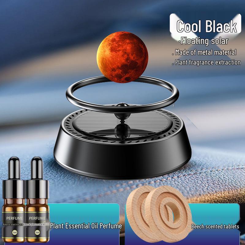 Solar-Powered Aromatherapy Car Ornament: Rotating Mars & Earth Scents with Light Activation