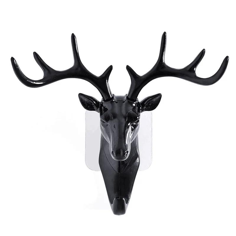 Deer Horns Hanger Rack Wall Hanging Hook Vintage Deer Head Antlers for Hanging Clothes Hat Scarf Key Wall Decoration