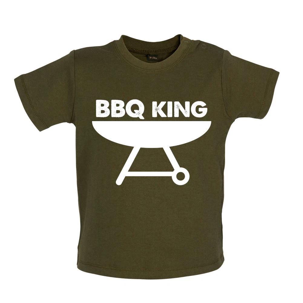 

BBQ King - Baby Kids Boys Girls Unisex T-Shirt / Babygrow - Barbecue Chef Funny Dad Father Grill Meat 100
