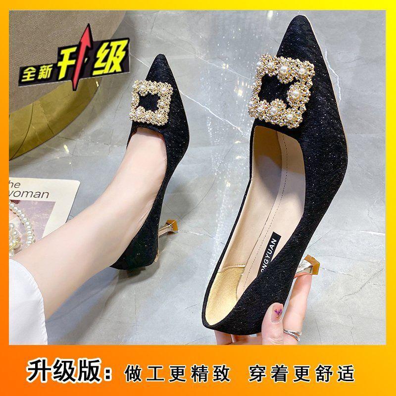 Champagne Dress Two Wear Bridal Shoes Summer and Autumn 2025 New Crystal Bridesmaids Wedding Dress High Heel Main Dress Wedding Shoes