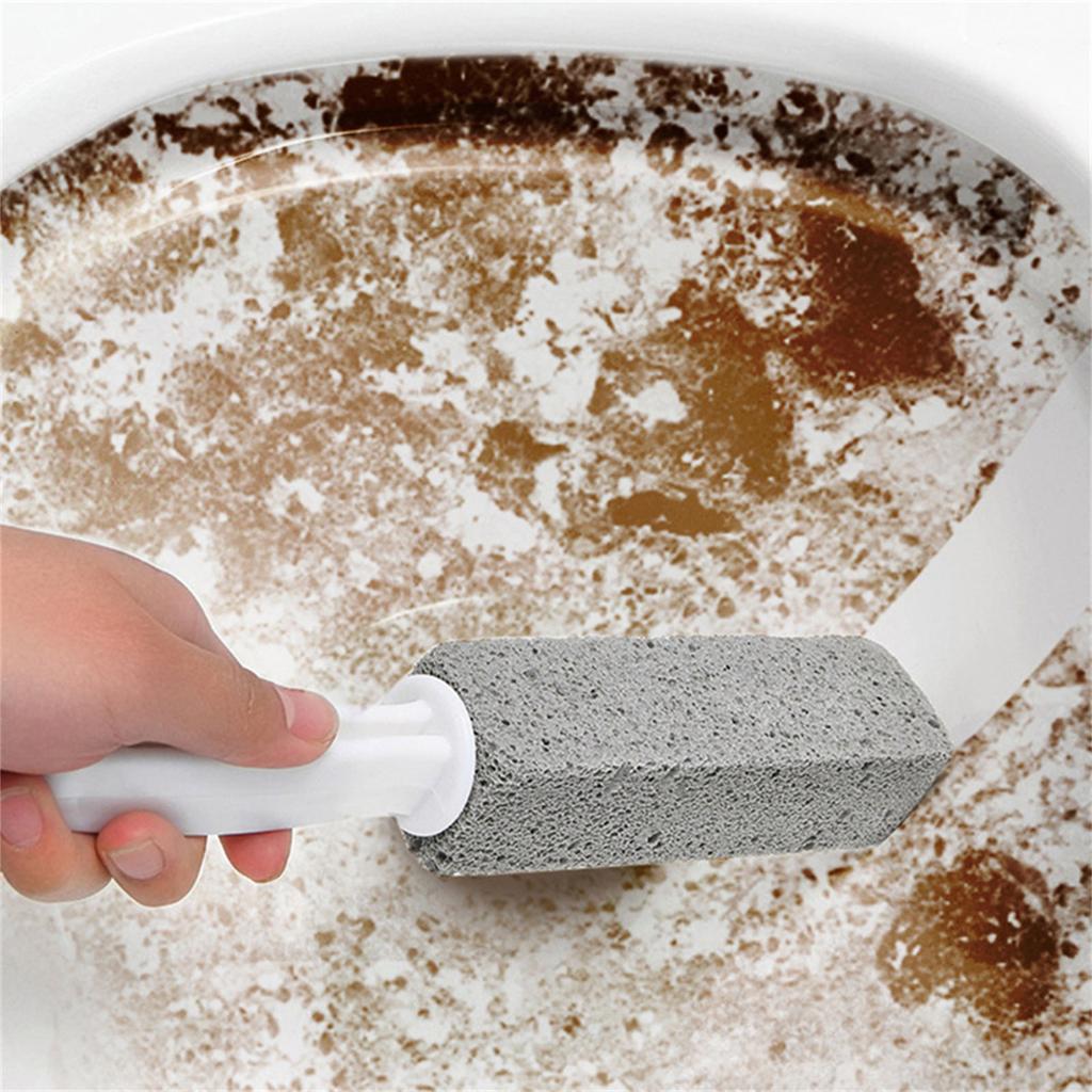 2Pcs Pumice Stone Toilet Cleaner with Handle Household Removes Rust Limescale Hard Water Stains for Toilets Washbasins
