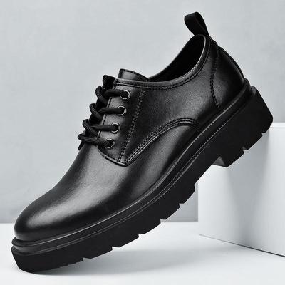 Sapatos Masculinos De Couro De Estilo Britânico De Verão Preto Casual