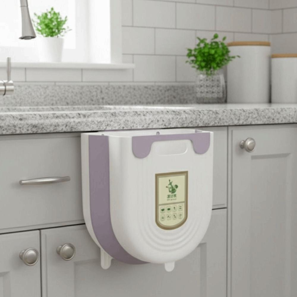 2PCS Collapsible Kitchen Cabinet Waste Bin 6/10 L Garbage Box Hanging Kitchen Trash Can  Study