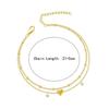Bohemian Anklet Bracelets for Women, CZ Heart Charm Waterproof Chain, Summer Beach Barefoot Jewelry Gift for Girl