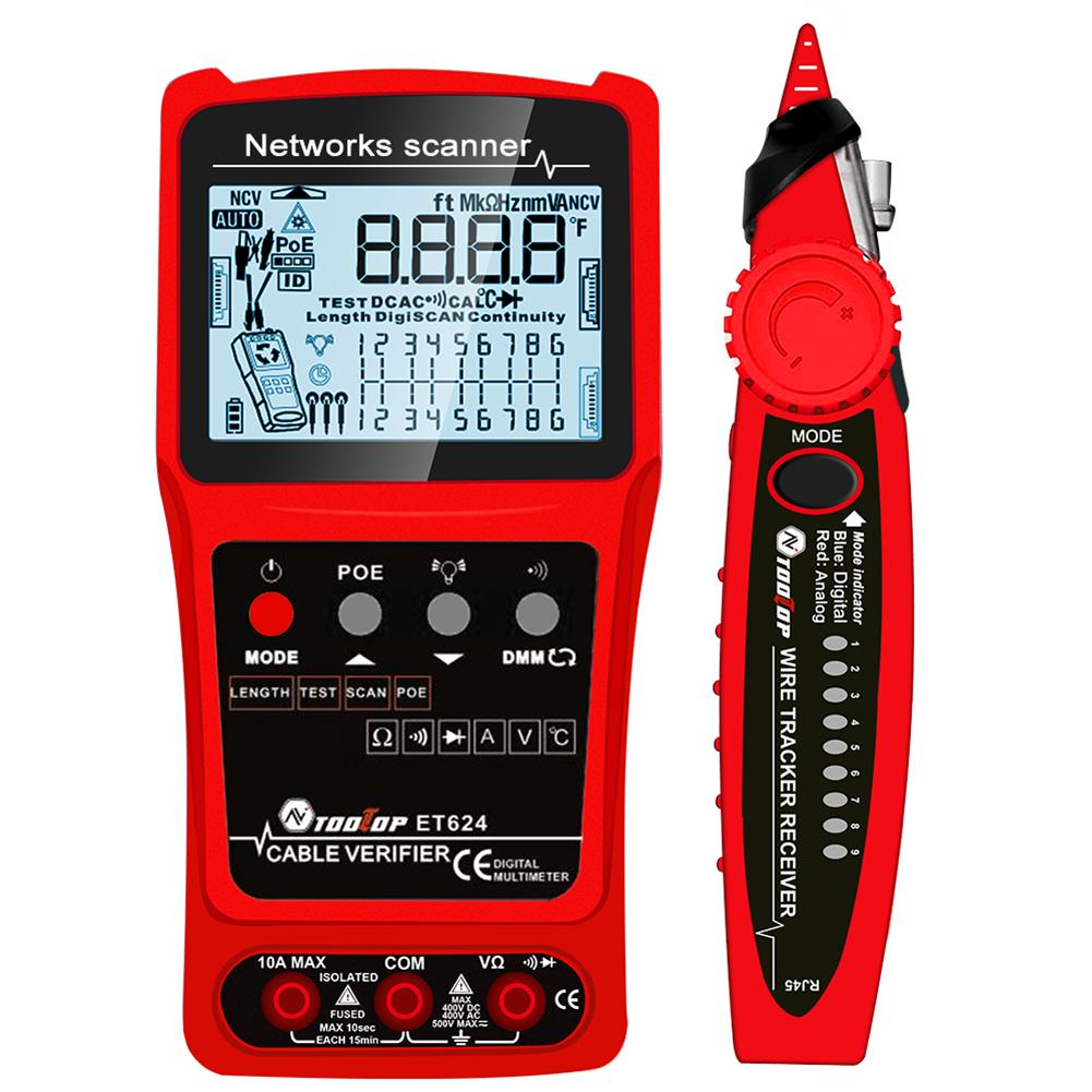 3in1 Multimeter Analogs Digital Search Network Cable Tester POE Test Cable Finder Multifunctional for Voltage Continuity Testing