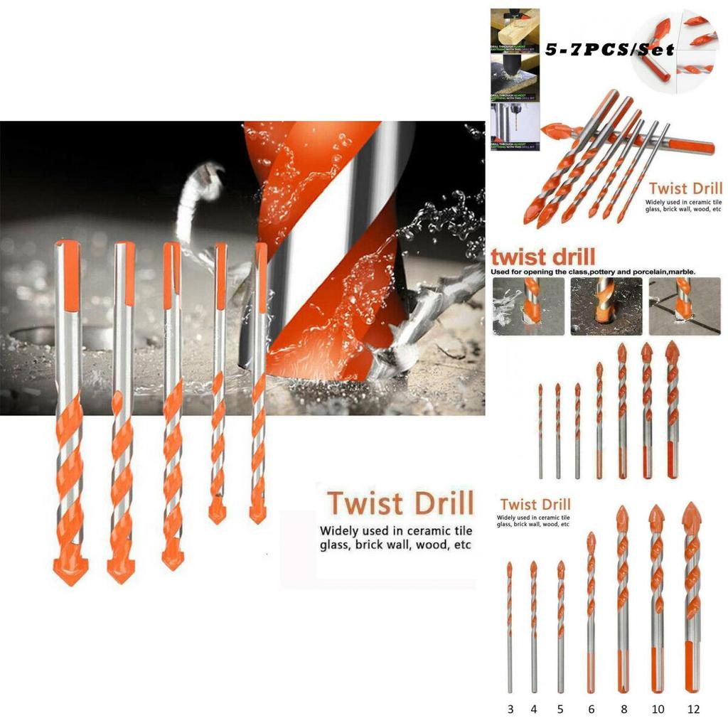 Premium 5/7 Pcs Drill Bits Set For Effortless Ceramic Wall Glass Hole Punching