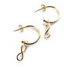 Les Trésors De Lily [M8704] - Gold Plated 'Infini' Hoop Earrings - 15 Mm 12x4 Mm