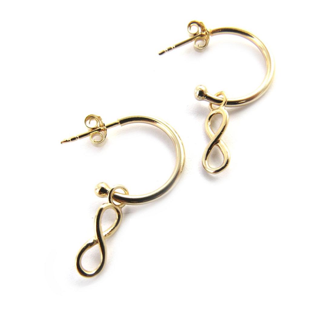 Les Trésors De Lily [M8704] - Gold Plated 'Infini' Hoop Earrings - 15 Mm 12x4 Mm