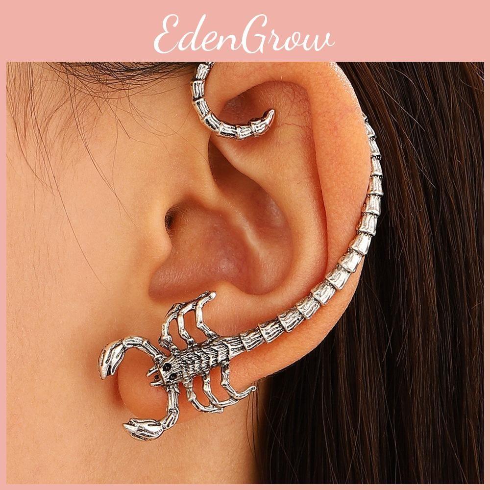 Punk Scorpio Animal Cuff Earrings For Women With Black Plated Jewelry Alloy