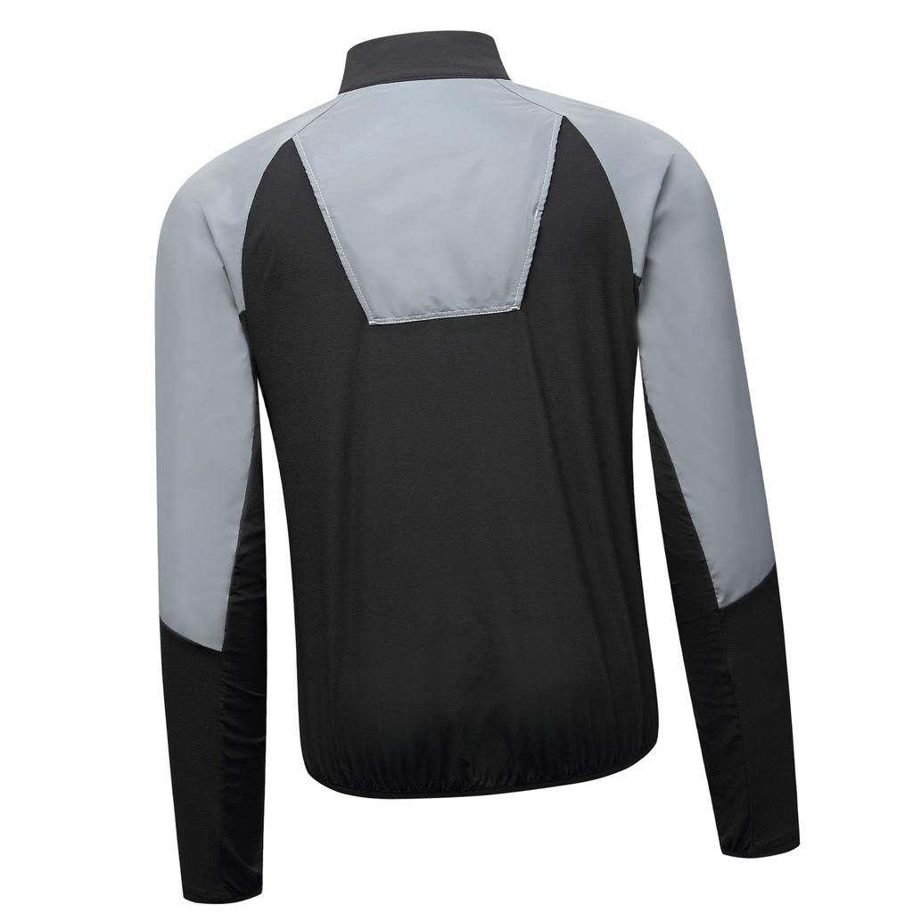 Reflective Windproof Sunscreen Outdoor Jacket Running Sports Coat Cycling Windbreaker Black L