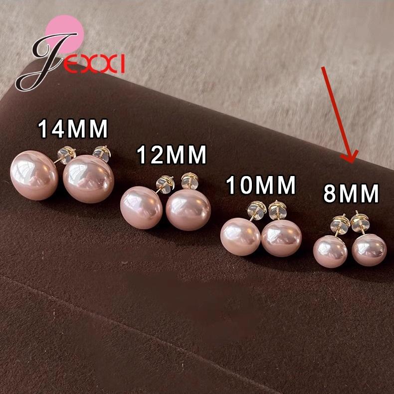 

Pearl Earrings S925 Sterling Silver Pinkish Cream Pearls 8-14mm Hypoallergenic Studs Minimalist Luxury Earrings Bridal Gift