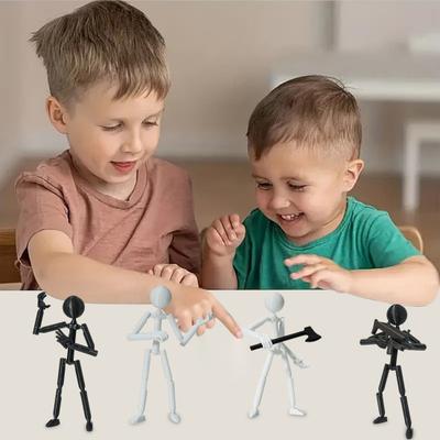 Ozdoba Stickman Víceúčelová akční figurka Dekorace Tajemný design Hračka pro úlevu od stresu s plně polohovatelným robotem