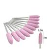 10pcs/set Stone Grinder Polisher Burs 2.35mm Shank For Contouring Shaping Porcelain Nail Rotary Stone Polisher Nail Accessory Mill Tools