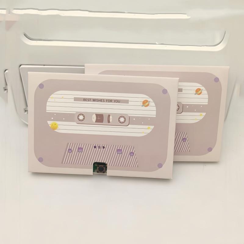 1 Stück Grußkarte Sprachaufnahme Grußkarte Geburtstagsgeschenk für bedeutungsvolle Beichte Tonband Sprachaufnahmekarte Rückseite