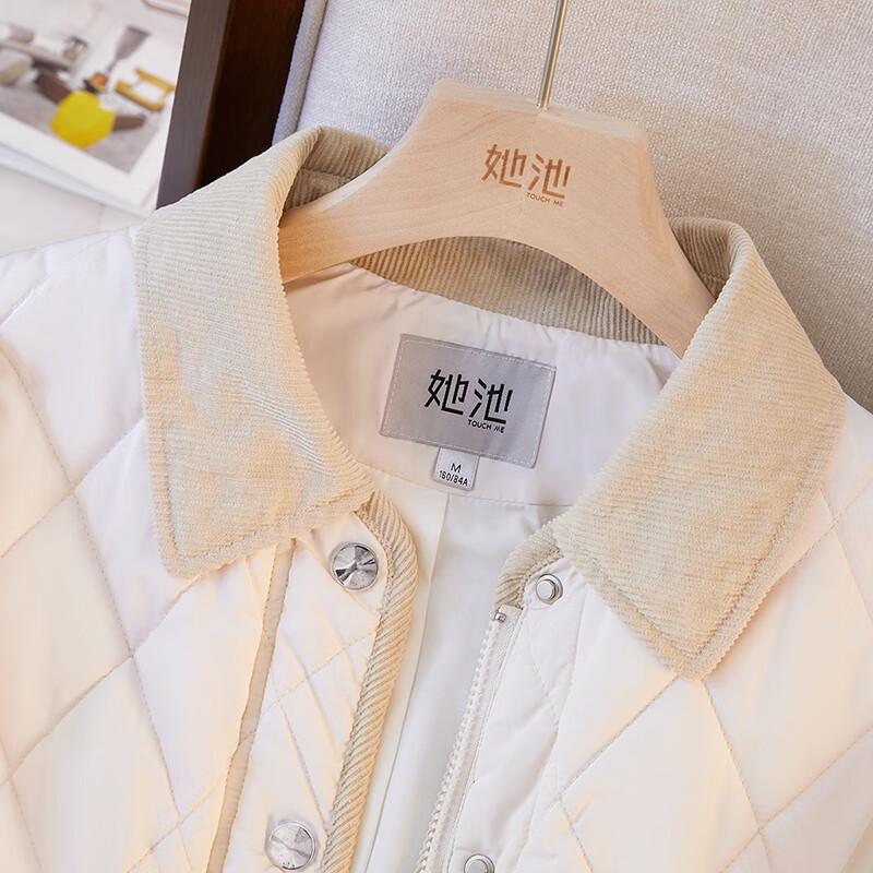 Tachi Women's Autumn Cartoon Embroidered Padded Lapel Jacket