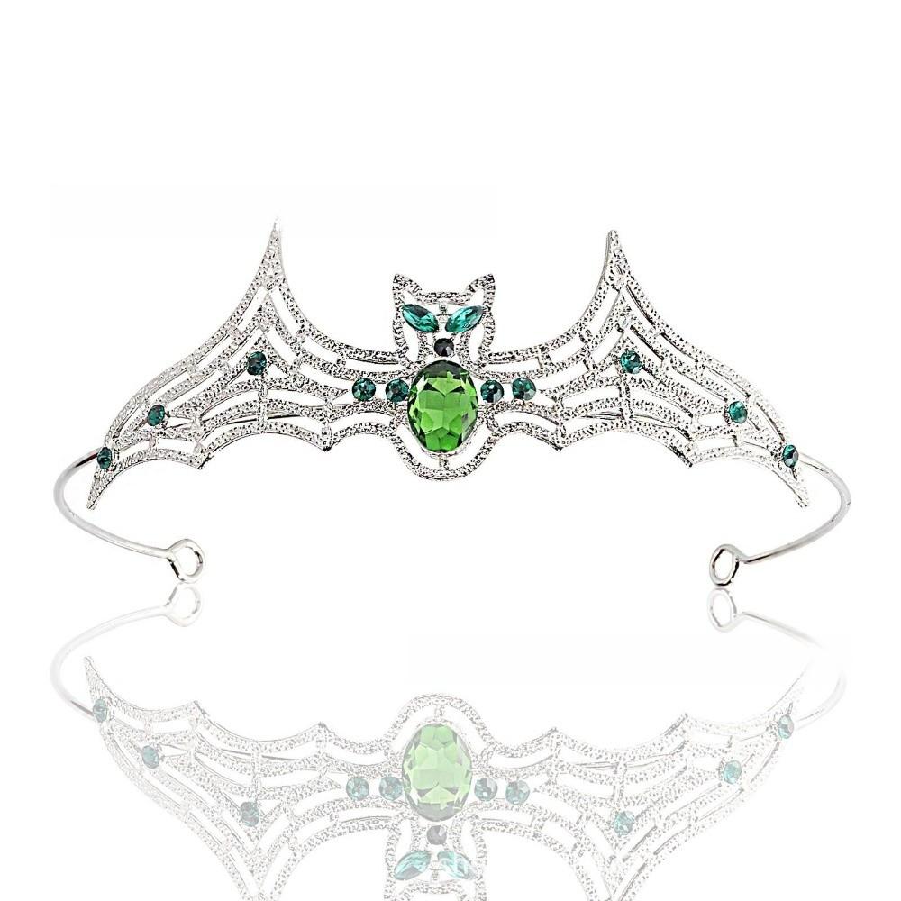 Dark Halloween Bat Hairband Metal Halloween Tiara Temperament Rhinestone Crowns  Party