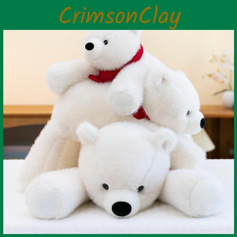 Animal Bear Polar Scarf Prone Toy Doll Ornaments Plush Filled Winter Gifts