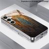 Wood Texture Pattern 2D Phone Case for Samsung S26 S25 S24 S23 S22 S21 S20 A56 A36 A16 - Electroplated Glass Protective Cover