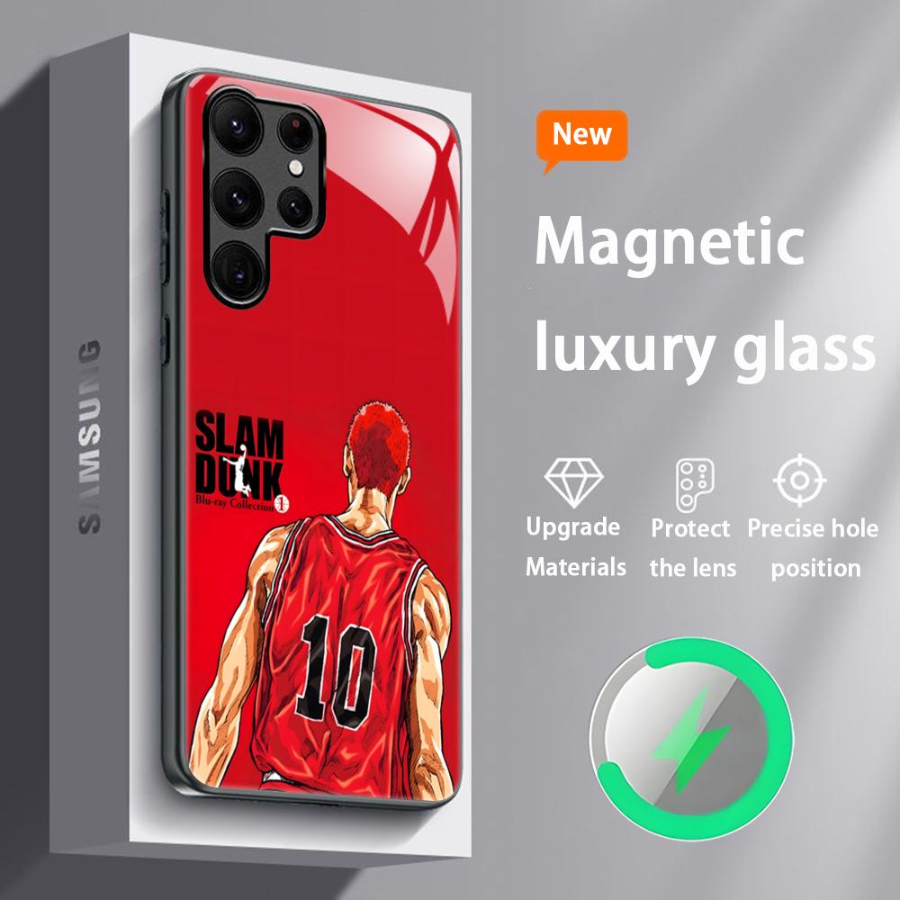 The First Slam dunk Anime Hot Phone Case For Samsung S25 S24 S23 S22 S21 S20 Plus Ultra Note20 Glass Magnetic Case