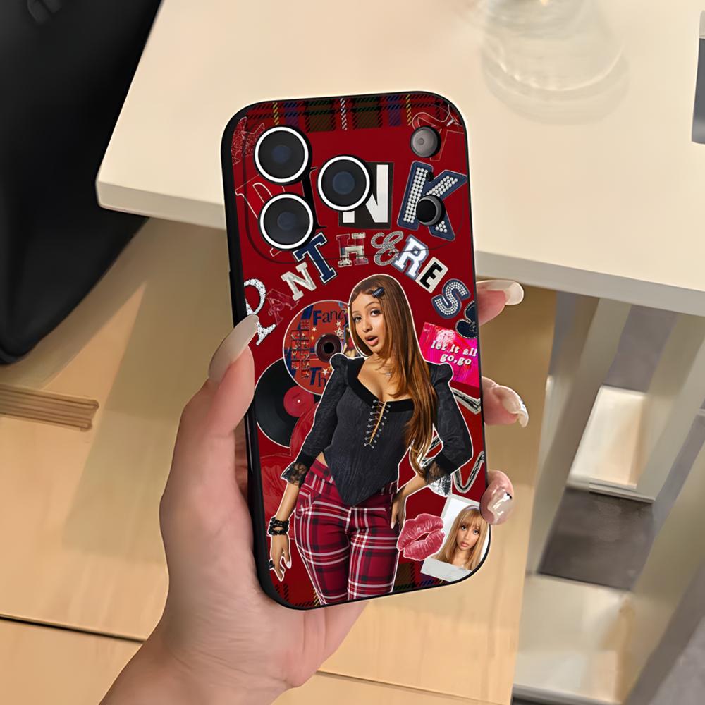 Singer Pink P-Pantheress Phone Case For IPhone 17 Air 16 E Pro Max 15 14 13 Mini 12 Pro 11 Max Plus Black Soft Shell iPhone 16 Plus
