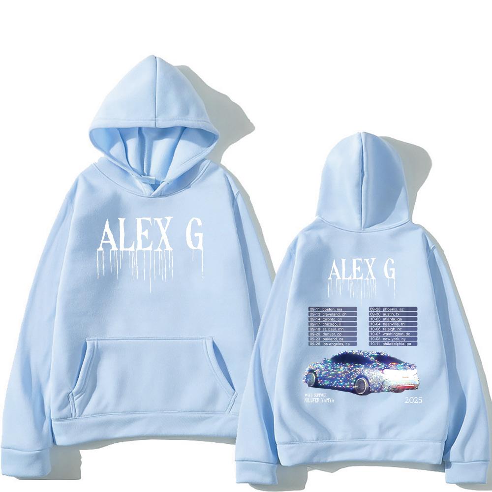 Alex G Artist Hoodies Alex G Tour Fashion Sweatshirts for Women Men Casual Fleece Clothing Two Sides Graphic Hoody Y2K