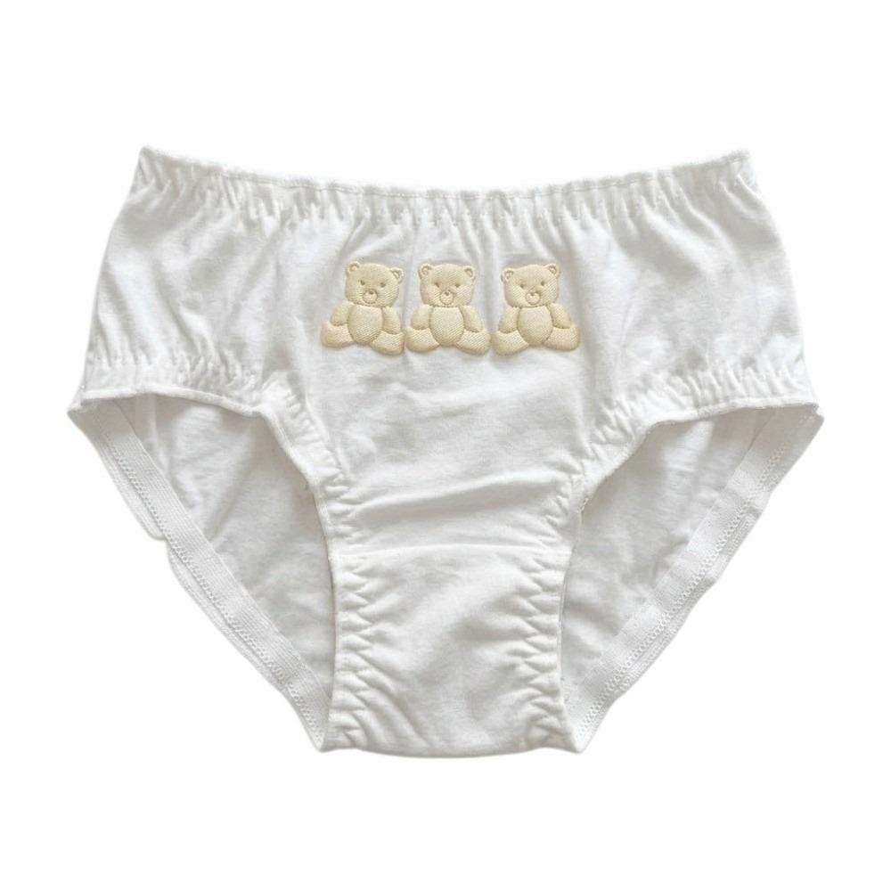 Cartoon Ruffle Briefs Lolita Cotton Panties Lingeries 3 Bears Panties  Women M белый/жёлтый