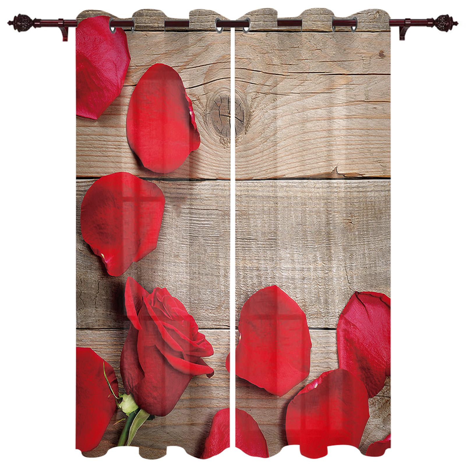 Роза Цветок Деревянная Доска Современные Шторы Для Окна Гостиной Спальни Шторы Жалюзи — фото 15